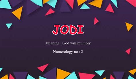 jodi meaning in english|Name Jodi Meaning, Origin etc. .